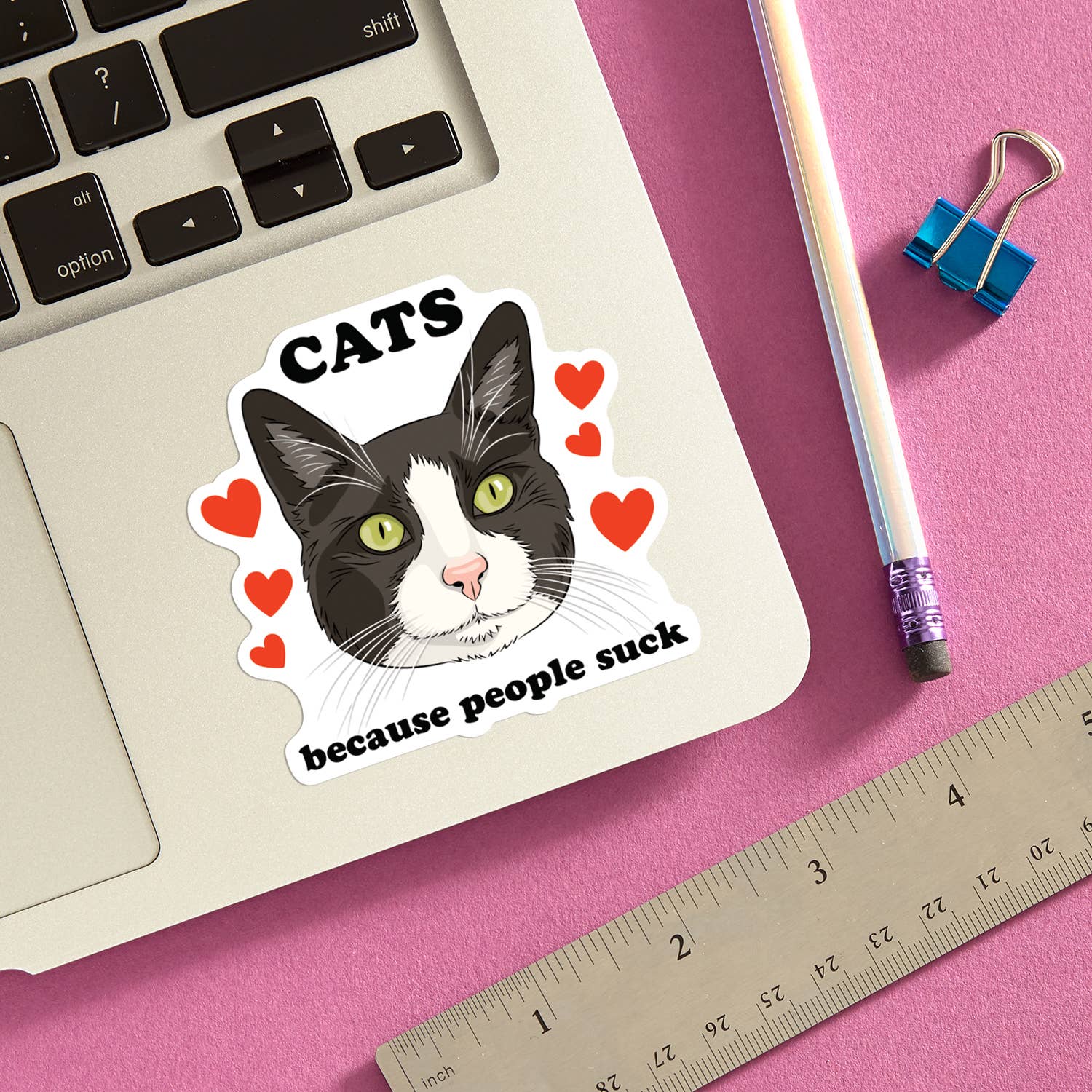 Cats Because People Suck Die Cut StickerĀ - Image 2