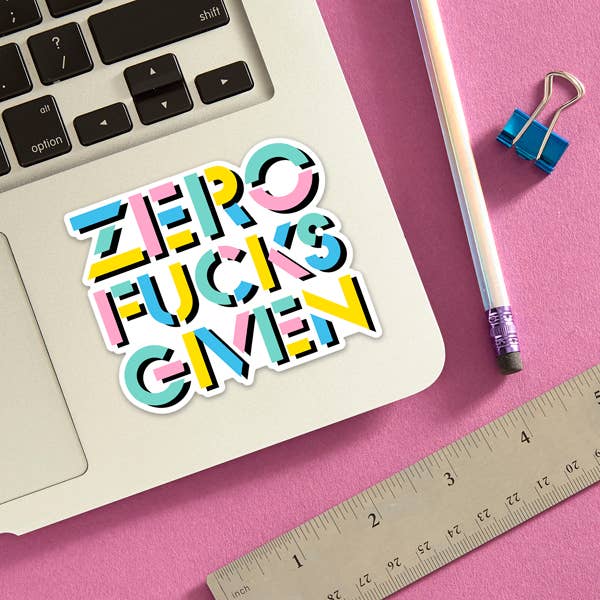 Zero Fucks Given Die Cut Sticker - Image 2